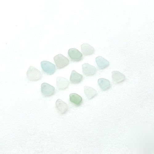 Pastel Sea Glass Small Charms for Jewelry Making Light Color Beach Glass Craft Supplies 