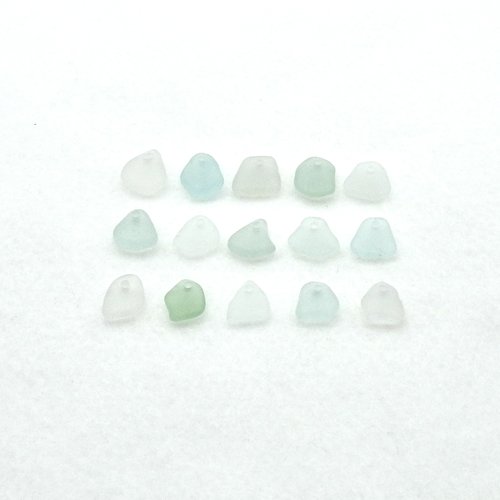 Pastel Sea Glass Small Charms for Jewelry Making Light Color Beach Glass Craft Supplies 