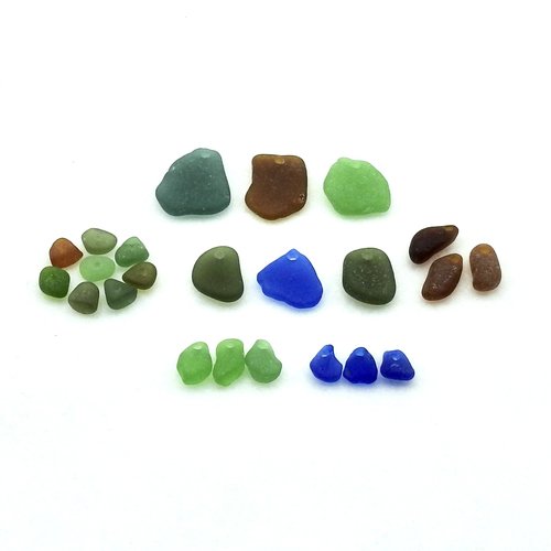Sea Glass Mix Beads Charms Pendants for Jewelry Making Drilled Real Beach Craft Supply 