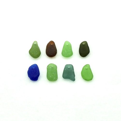 Genuine Sea Glass Charms for Jewelry Making Colorful Drilled Beach Beads Natural Craft Supply