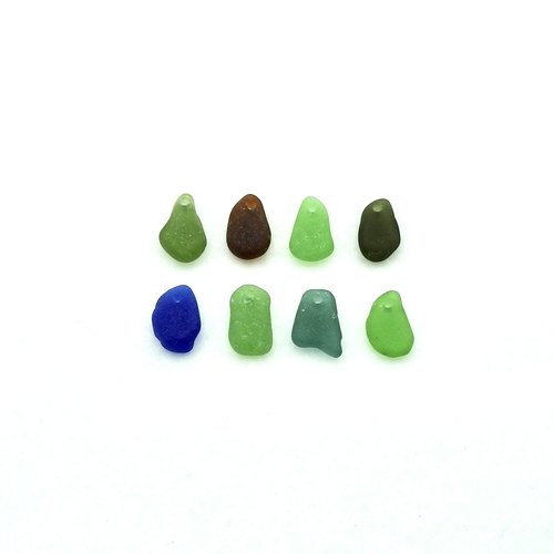 Genuine Sea Glass Charms for Jewelry Making Colorful Drilled Beach Beads Natural Craft Supply