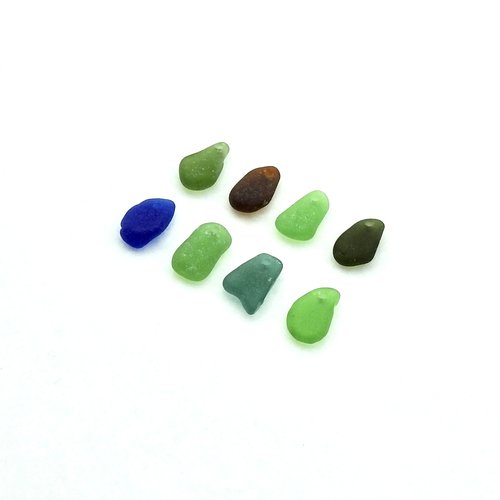 Genuine Sea Glass Charms for Jewelry Making Colorful Drilled Beach Beads Natural Craft Supply