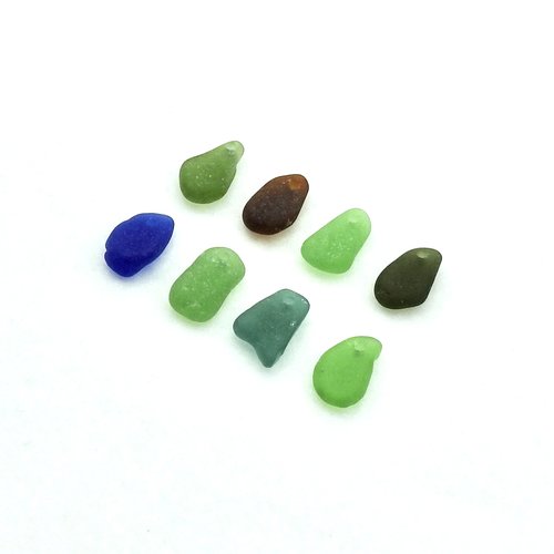 Genuine Sea Glass Charms for Jewelry Making Colorful Drilled Beach Beads Natural Craft Supply