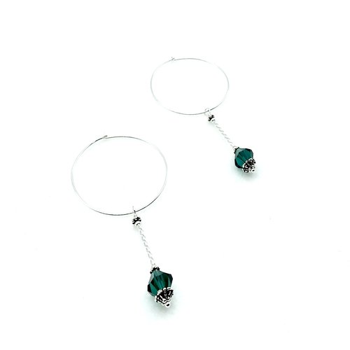 with emerald green crystal dangles
