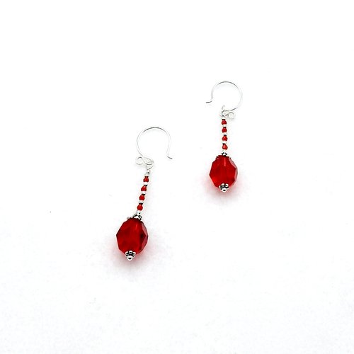 red crystal earrings