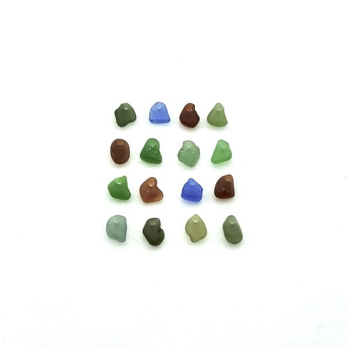 Tiny Sea Glass for Crafts Beach Charms for Jewelry Making Sew on Teardrop Beads