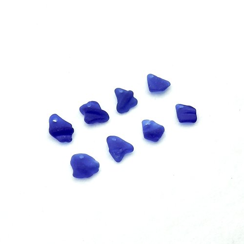Cobalt Blue Sea Glass Charms Drilled Jar Bottle Rims for Jewelry Making Unique Beach Supply