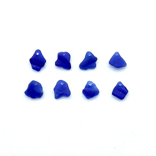 Cobalt Blue Sea Glass Charms Drilled Jar Bottle Rims for Jewelry Making Unique Beach Supply