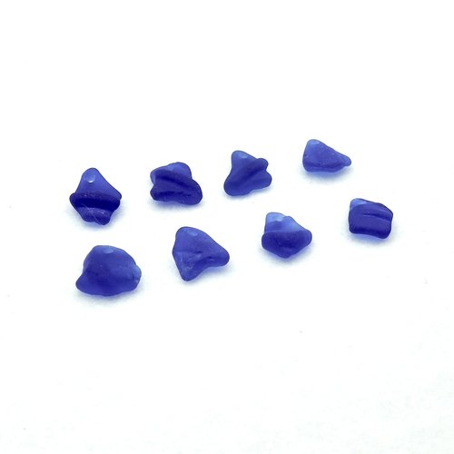 Cobalt Blue Sea Glass Charms Drilled Jar Bottle Rims for Jewelry Making Unique Beach Supply