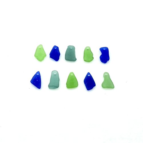 Real Sea Glass Charms or Pendants for Jewelry Making Beach Craft Supply Mixed Colors