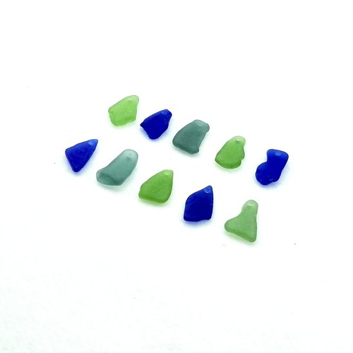 Real Sea Glass Charms or Pendants for Jewelry Making Beach Craft Supply Mixed Colors