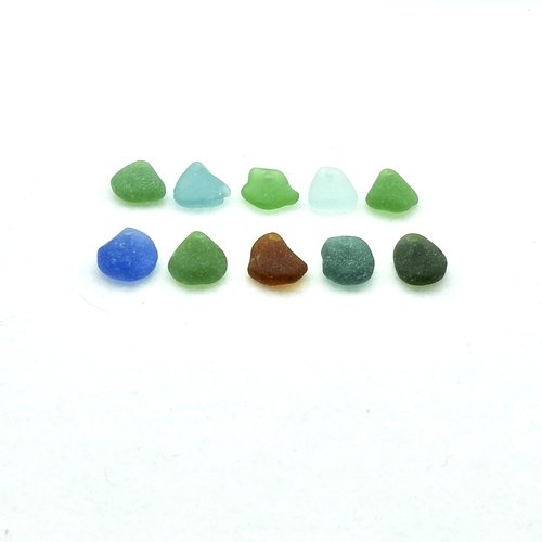 Real Sea Glass Charms or Pendants for Jewelry Making Beach Craft Supply Mixed Colors