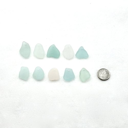 Drilled Sea Glass Charms for Jewelry Making Pastel Real Beach Glass Beads Unusual Craft Supply