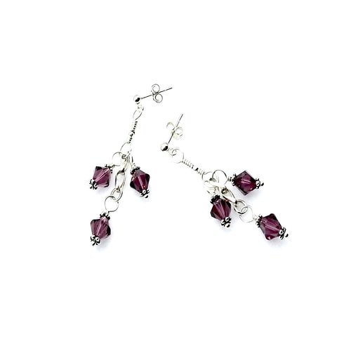 purple crystal earrings 