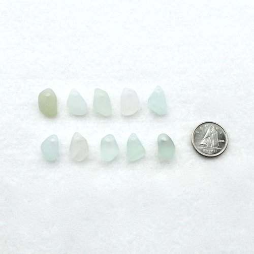 Light Pastel Sea Glass Small Charms for DIY Jewelry Making, Beach Glass Craft Supplies 