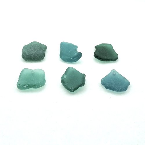 Large Sea Glass Pendants Teal and Green for Jewelry Wind Chimes or Keychains Craft Supply