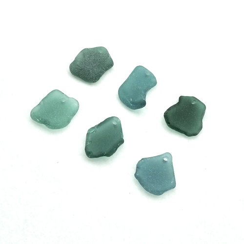 Large Sea Glass Pendants Teal and Green for Jewelry Wind Chimes or Keychains Craft Supply