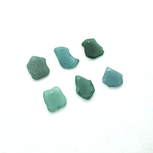 Large Sea Glass Pendants Teal and Green for Jewelry Wind Chimes or Keychains Craft Supply