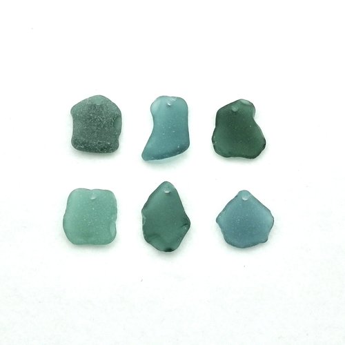 Large Sea Glass Pendants Teal and Green for Jewelry Wind Chimes or Keychains Craft Supply