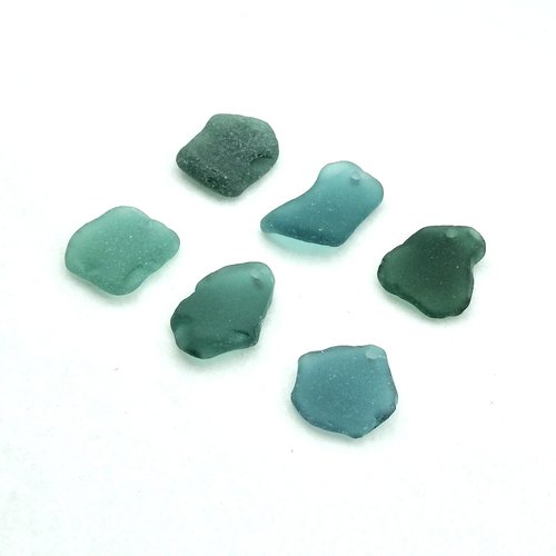 Large Sea Glass Pendants Teal and Green for Jewelry Wind Chimes or Keychains Craft Supply