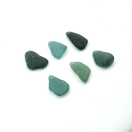 Real Sea Glass Rough Pendants for Jewelry Making Beach Craft Supply Teal Green Blue