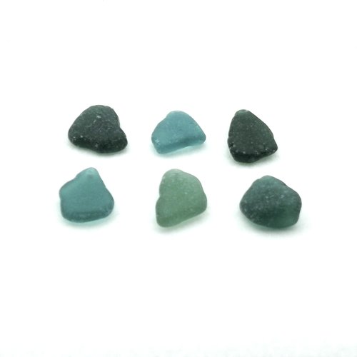 Real Sea Glass Rough Pendants for Jewelry Making Beach Craft Supply Teal Green Blue