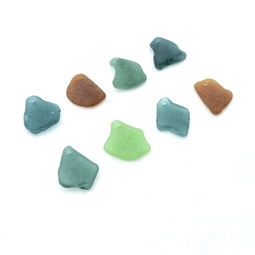 Genuine Sea Glass Pendants for Jewelry Making Colorful Drilled Beach Craft Beads 