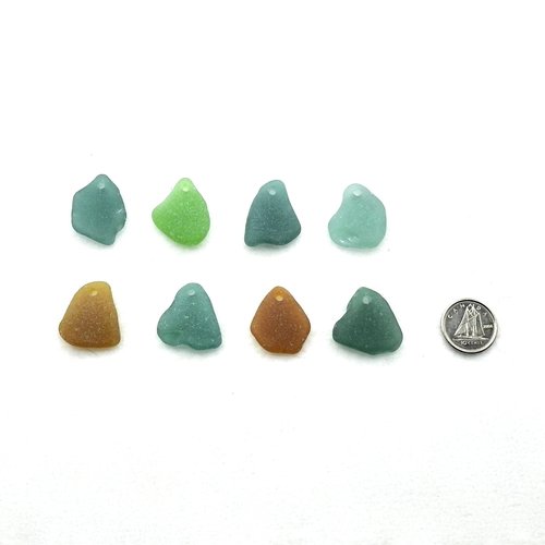 drilled beach glass charms