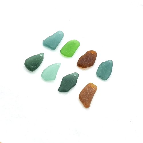Genuine Sea Glass Large Pendants Jewelry Making Colorful Natural Beach Beads 
