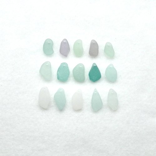 Beach Glass Pendants and Charms Top Drilled Sea Glass Beads for Jewelry Making