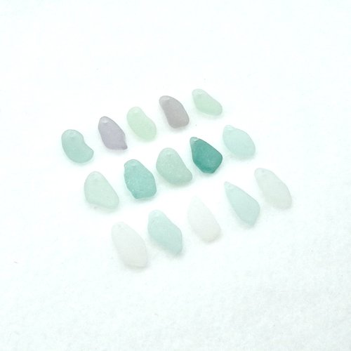 Beach Glass Pendants and Charms Top Drilled Sea Glass Beads for Jewelry Making