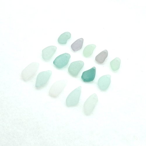 Beach Glass Pendants and Charms Top Drilled Sea Glass Beads for Jewelry Making
