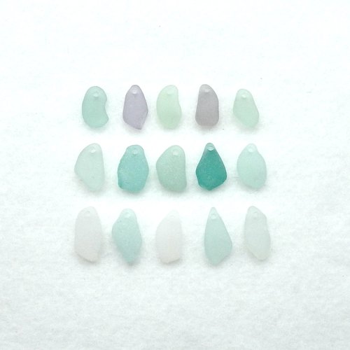 Beach Glass Pendants and Charms Top Drilled Sea Glass Beads for Jewelry Making