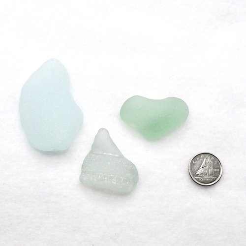 Real Sea Glass Pieces Unique Shapes Heart Bottleneck Collectible Beach Display