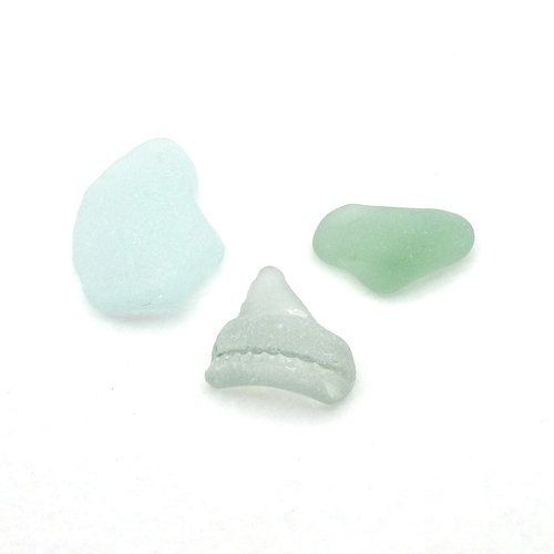 Real Sea Glass Pieces Unique Shapes Heart Bottleneck Collectible Beach Display