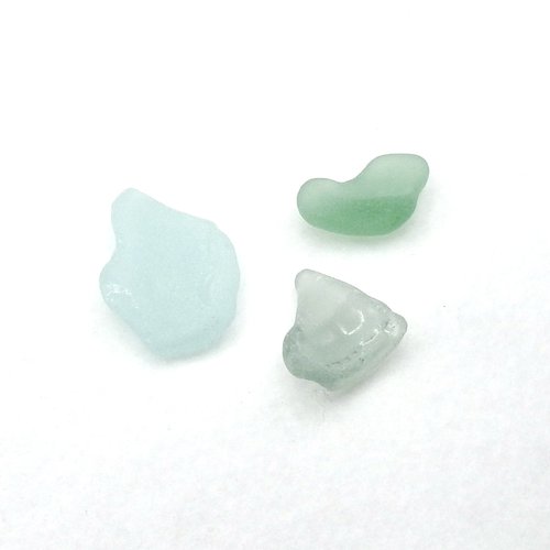 Real Sea Glass Pieces Unique Shapes Heart Bottleneck Collectible Beach Display