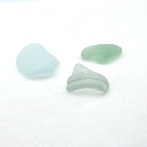 Real Sea Glass Pieces Unique Shapes Heart Bottleneck Collectible Beach Display