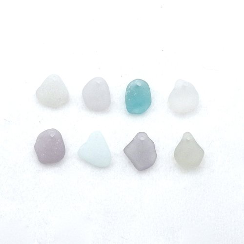 Drilled Sea Glass Charms for Jewelry Making Pastel Real Beach Glass Craft Beads