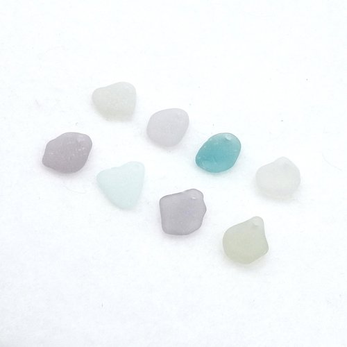 Drilled Sea Glass Charms for Jewelry Making Pastel Real Beach Glass Craft Beads