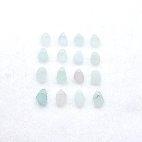 Pastel Sea Glass Small Charms for Jewelry Making Light Color Beach Glass Craft Supplies 