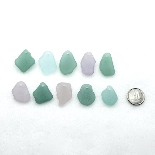 Sea Glass Charms for Jewelry Making Pastel Real Beach Beads Unusual Craft Supply