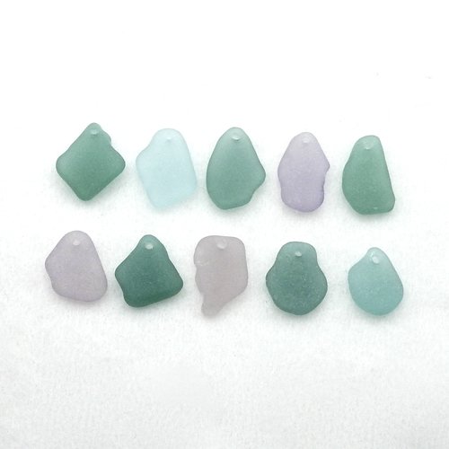 Sea Glass Charms for Jewelry Making Pastel Real Beach Beads Unusual Craft Supply