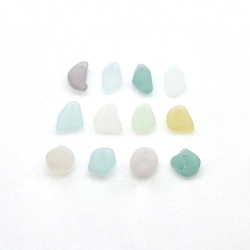 Pastel Sea Glass Beads for Jewelry Making Charms Craft Supply