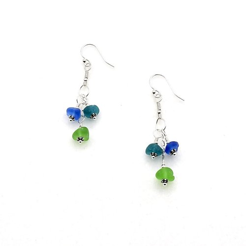 beach glass drop earings