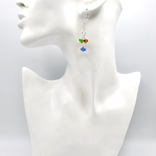 2 inches in length from the top of the lever back pierced ear wires