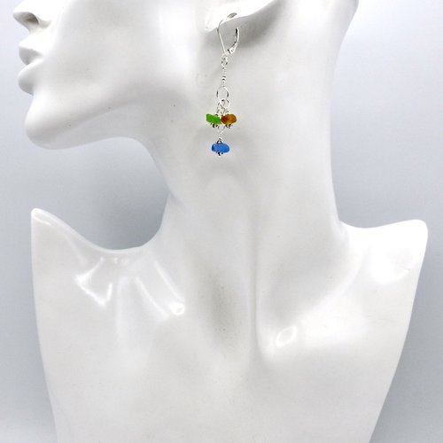 2 inches in length from the top of the lever back pierced ear wires