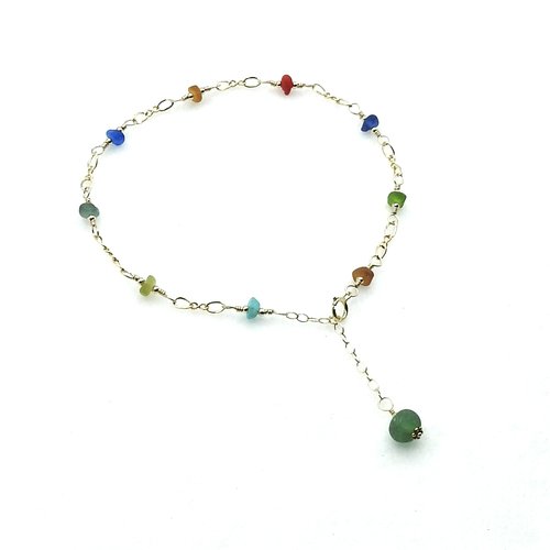 sea glass anklet for women