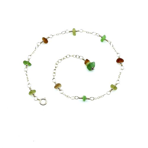 sea glass anklet for women
