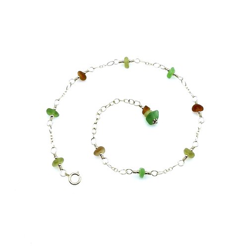 sea glass anklet for women