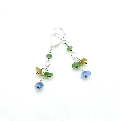 tri color drop earings for her